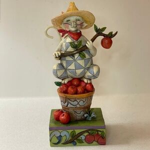 Jim Shore "Purrfectly Picked" Cat Figurine 4022937 Heartwood Creek 2011